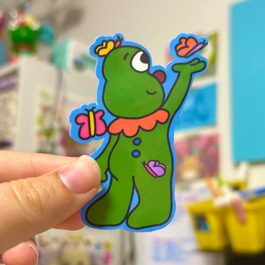 Butterfly Burt Sticker | Burt the Clown Frog