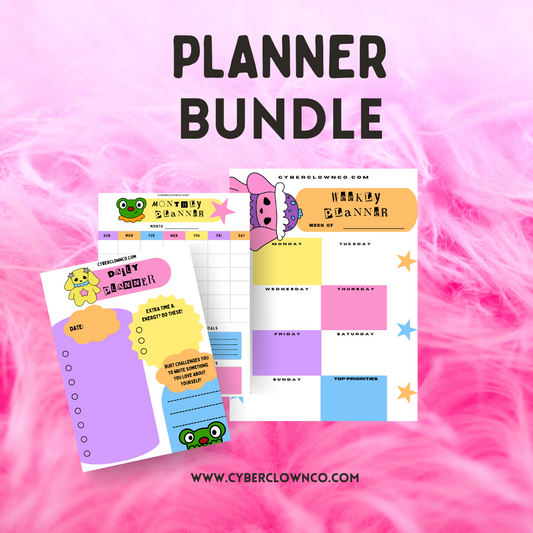 Cyber Clown's Daily, Weekly, & Monthly Planner Bundle (DIGITAL DOWNLOAD!)